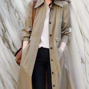 [다잇템]여성 롱 롱슬리브 간절기용 셔츠형 코트