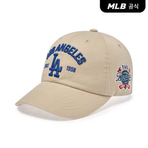 [MLB공식] [카리나 PICK] 쿠퍼스타운 패치 언스트럭쳐 볼캡 LA (Beige) 3ACPB105N-0