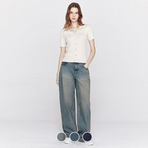 [지오다노/본사] 415935 여 MW 루즈핏 와이드 데님