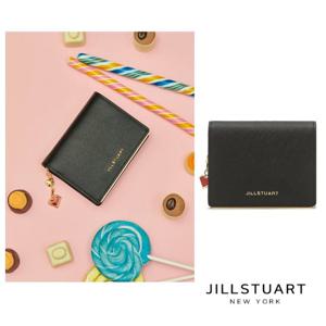 [질스튜어트][릴리HIGH] 블랙 로고장식 소가죽 2단 반지갑 JAWA5E055BK