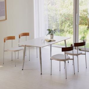 [베스트리빙] 스칸디 크롬 카라 1200 4인 세라믹 식탁세트/의자4개