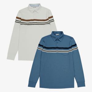 [크로커다일남성]한기장 스트라이프 카라티 CDAABT1402_JJ