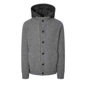 헤지스 [25FW] 차콜그레이 탈착후드 울 집업니트 (HZSW5D601CG) 345138