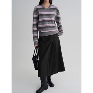 (356251SM3U) [에잇세컨즈] 브이넥 스트라이프 풀오버  퍼플