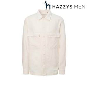 [헤지스남성] (HZSH5B309IV) 아이보리 린넨 오버 셔츠