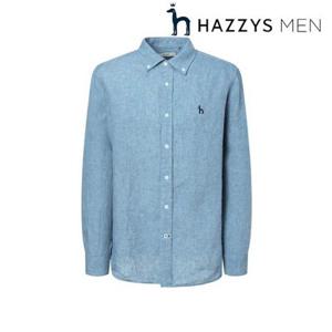 [헤지스남성] (HZSH5B302B1) [25SS][아이코닉] 인디고 블루 린넨 셔츠