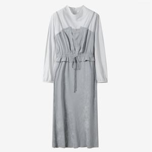 [듀엘]텍스처 블록 뷔스티에 원피스 D254MSE042