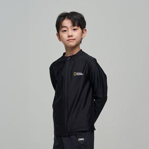 내셔널지오그래픽키즈 K242URG630 그래픽 래쉬가드 풀집업-2 CARBONBLACK