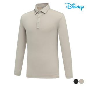 [디즈니]남성 카라 레터링 베이직 긴팔 카라 티셔츠 DO1MTS004