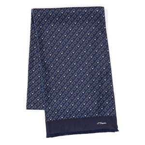 [에스티듀퐁(셔츠)]네이비 양면 패턴 실크 넥카프 TE4FM63KS302TNY