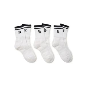 MLB  (3ASOMA25N-00WHS) 공용 스트라이프 장목양말 3족세트