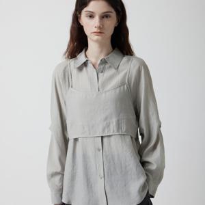 [주크] 오버핏 시스루 블라우스 뷔스티에