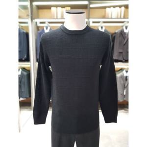 [지오지아]MARIO지오지아 변형 조직 라운드넥 니트 ABE4ER1103 BK