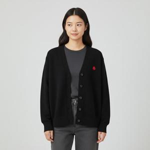 겐조 보케 플라워 메리노 울 V넥 여성 가디건 FF62CA7173LB 99J