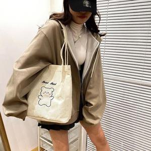 골덴 코듀로이 베어자수 에코백 숄더백 SSH-120