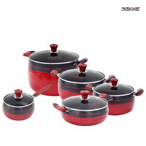 키친아트 신비 인덕션냄비 경질 냄비세트 5종 편18+양20+24+전24+곰28