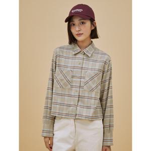 [폴햄]여성 크롭 체크 셔츠 PHE4WC2012