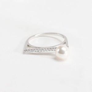 (실버) 린다 진주 스틱 반지