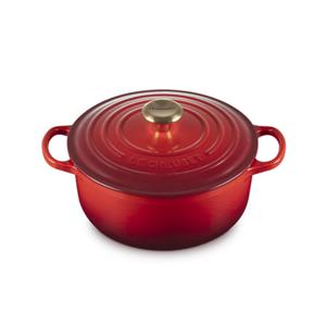 [르크루제]시그니처 원형냄비20cm-빨강(골드놉)
