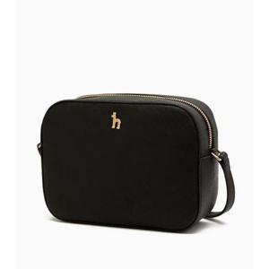 [헤지스ACC] 블랙 가죽 큐빅 퍼피 카메라백 HIWA5E180BK