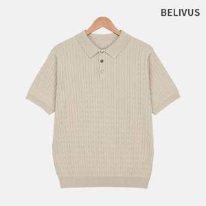 빌리버스 남자 스판 카라 반팔 니트 BRE064