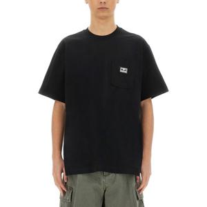 오베이 루즈 핏 블랙 포켓 코튼 티셔츠 131080349 BLACK