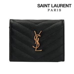 생로랑 지갑 모노그램 마틀라세 반지갑 블랙 금장 668290-BOWA1-1000