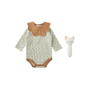 [밍크뮤]SC 선물포장(그린)쁘띠하트SET바디슈트 (35A7004007)딸랑이 모자 세트 신생아 백일돌 A