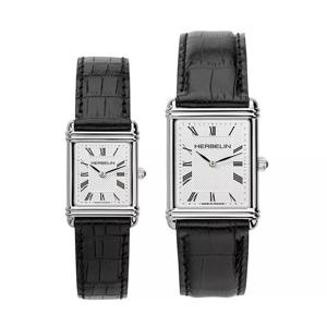 미쉘에블랑 17478AP08 17468AP08 아트데코 가죽 커플 손목시계