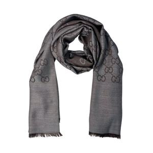 구찌 울 실크 스카프 165904 3G646 1264 그레이 브라운 투톤