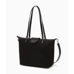 [헤지스ACC] 에디토 블랙 나일론 탑지퍼 와이드 숄더백 L HIBA6E383BK