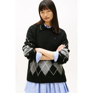 타미진 여성 오버사이즈 아가일 폴로 스웨터 (T32G0KTO13TWT1)