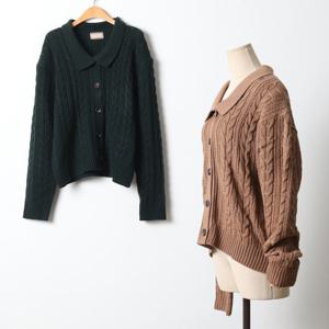 나야홍 / 빅사이즈 512 꽈배기카라컬러가디건 DRMJ517