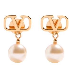 발렌티노 골드 메탈 V로고 진주 펜던트 귀걸이 8W2J0E36 UXM0O3