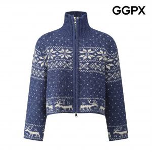 [GGPX] 눈꽃 노르딕 집업 울 니트 가디건 (GQ1KG010F)