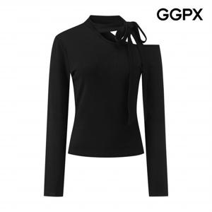 [GGPX] 원 포인트 컷아웃 숄더 기모 티셔츠 (GQ1TS021F)