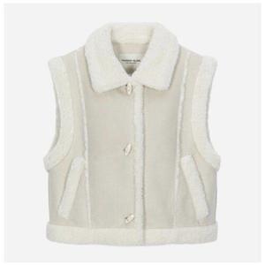 써스데이아일랜드 퍼 배색 무스탕 베스트 T258MVT955W 352410