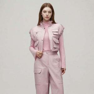 [에고이스트] (ES1PV160) 소매 러플 크롭 레이스업 베스트