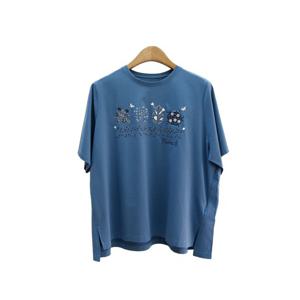 [비꼴리끄(여성)]자수 옆트임 반팔 티셔츠 B242WT3020