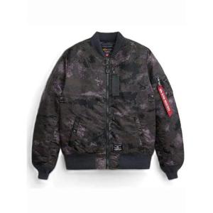 알파 봄버 자켓 MJM53504C1BLACKBLURCAMO DOM
