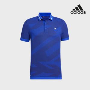 아디다스골프 남성 프라임니트 폴로 티셔츠 블루 HT0073