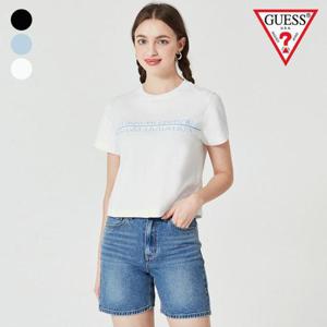 [게스]게스 여성  컷팅로고 반팔티 OO2K1476