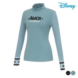 [디즈니골프]여성 앨리스 니트소매 긴팔 하프넥 기모 베이스 레이어 티셔츠 DN3LTS015