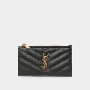 생로랑 모노그램 지퍼 여성 카드지갑 607915 BOW01 1000