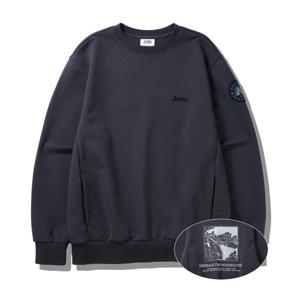 [지프]JQ1TSU833 다크그레이 25년 지프 지구본 그래픽 맨투맨_SC