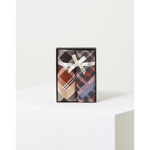 [닥스ACC][선물포장/쇼핑백동봉]베이지 체크 면 손수건2종세트 DCHA5E020