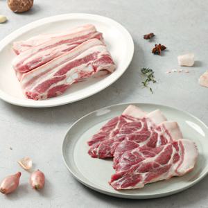 [숨비포크]제주 한돈 흑돼지 오겹살 500g + 목살 500g (구이용)