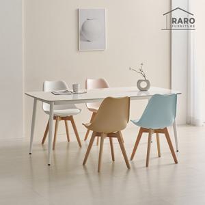 라로퍼니처 아이멜 유광 1800 저소음 세라믹 6인 식탁 세트 (식탁+의자4)