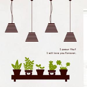 아트박스/꾸밈 im725-모던전등과초록화분_그래픽스티커