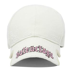 발렌시아가 자수 로고 디스트레스 캡 834914 410B29014